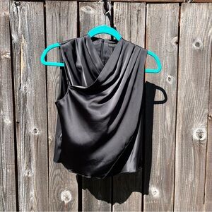 House of Harlow 1960 black sleeveless crossover crop top size small